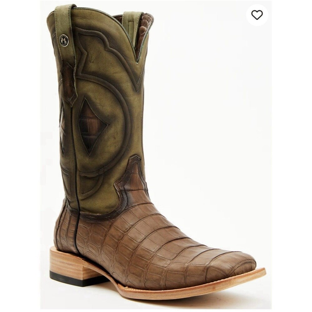 NIB Tanner Mark Men Exotic Caiman Croc Belly Western Boots TMX208053 Sz 11